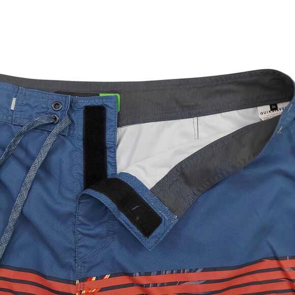 Quiksilver Boardshorts Mens 36 Blue Tropical Print Lightweight Summer Beach Pool - Picture 2 of 12